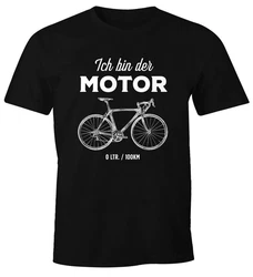 MoonWorks Print-Shirt Herren T-Shirt Fahrrad Sprüche I'm the Engine Bike Rad Fun-Shirt mit Print Schwarz