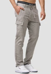 Indicode Herren Leonardo Cargohose Lt Grey