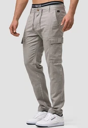 Indicode Herren Leonardo Cargohose Lt Grey