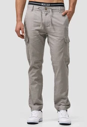 Indicode Herren Leonardo Cargohose Lt Grey