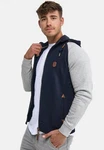 Indicode Herren Arbutus Kapuzensweatjacke Dunkelblau/Rot/Hellblau/Braun