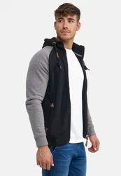 Indicode Herren Arbutus Kapuzensweatjacke Braun/Schwarz/Dunkelgrau