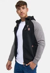Indicode Herren Arbutus Kapuzensweatjacke Braun/Schwarz/Dunkelgrau