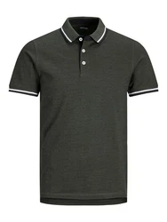 Jack & Jones Poloshirt Fit Polo Shirt JJEPAULOS Sommer Hemd Pique (1-tlg) (3615) Dunkelgrau