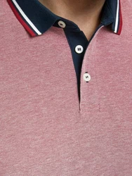 Jack & Jones Poloshirt Fit Polo Shirt JJEPAULOS Sommer Hemd Pique (1-tlg) (3615) Rot (3615)