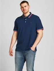 Jack & Jones Poloshirt Fit Polo Shirt JJEPAULOS Sommer Hemd Pique (1-tlg) (3615) Dunkelblau