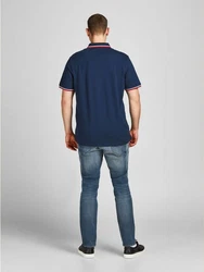 Jack & Jones Poloshirt Fit Polo Shirt JJEPAULOS Sommer Hemd Pique (1-tlg) (3615) Dunkelblau