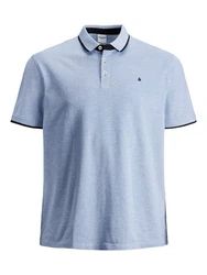 Jack & Jones Poloshirt Fit Polo Shirt JJEPAULOS Sommer Hemd Pique (1-tlg) (3615) Hellblau