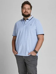 Jack & Jones Poloshirt Fit Polo Shirt JJEPAULOS Sommer Hemd Pique (1-tlg) (3615) Hellblau