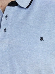 Jack & Jones Poloshirt Fit Polo Shirt JJEPAULOS Sommer Hemd Pique (1-tlg) (3615) Hellblau