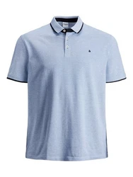 Jack & Jones Poloshirt Fit Polo Shirt JJEPAULOS Sommer Hemd Pique (1-tlg) (3615) Hellblau