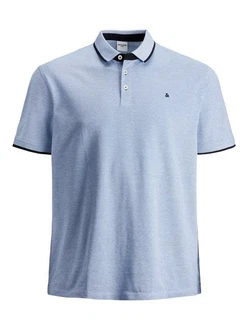 Jack & Jones Poloshirt Fit Polo Shirt JJEPAULOS Sommer Hemd Pique (1-tlg) (3615) Hellblau