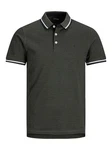 Jack & Jones Poloshirt JJEPAULOS POLO SS NOOS dunkelgrau/weiß