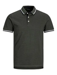 Jack & Jones Poloshirt JJEPAULOS POLO SS NOOS dunkelgrau/weiß