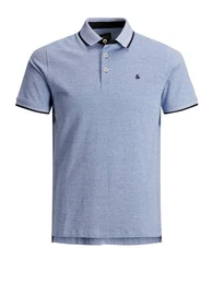 Poloshirt Polo Shirt JJEPAULOS Sommer Hemd Kragen Pique Cotton (1-tlg) 3613 in Hellblau