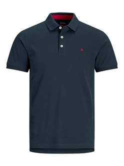 Jack & Jones Poloshirt JJEPAULOS POLO SS NOOS navy / rot