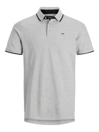 Poloshirt Polo Shirt JJEPAULOS Sommer Hemd Kragen Pique Cotton (1-tlg) 3613 in Grau-2