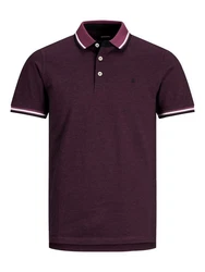 Jack & Jones Poloshirt JJEPAULOS POLO SS NOOS Dunkelrot/Lila/Bordeaux/Dunkelblau