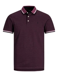 Jack & Jones Poloshirt JJEPAULOS POLO SS NOOS Dunkelrot/Lila/Bordeaux/Dunkelblau