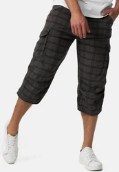 Indicode Herren Nicolas Check 3/4 Cargo Shorts 