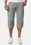 Indicode Herren Nicolas Check 3/4 Cargo Shorts Grau/Hellgrau/Khaki