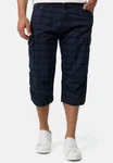 Indicode Herren Nicolas Check 3/4 Cargo Shorts Dunkelblau/Blau
