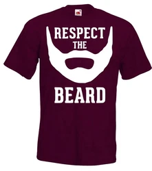 Youth Designz T-Shirt RESPECT THE BEARD Herren T-Shirt Dunkelrot/Rosa/Bordeaux/Lila