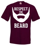 Youth Designz T-Shirt RESPECT THE BEARD Herren T-Shirt Dunkelrot/Rosa/Bordeaux/Lila