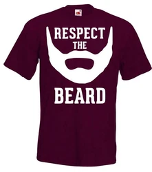 Youth Designz T-Shirt RESPECT THE BEARD Herren T-Shirt Dunkelrot/Rosa/Bordeaux/Lila