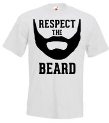 Youth Designz T-Shirt RESPECT THE BEARD Herren T-Shirt Hellblau/Braun/Weiß/Rot