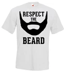 Youth Designz T-Shirt RESPECT THE BEARD Herren T-Shirt Hellblau/Braun/Weiß/Rot
