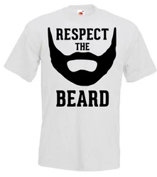 Youth Designz T-Shirt RESPECT THE BEARD Herren T-Shirt Hellblau/Braun/Weiß/Rot
