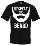 Youth Designz T-Shirt RESPECT THE BEARD Herren T-Shirt Braun/Schwarz/Hellblau/Rot