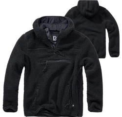 Brandit Teddyfleece Worker Pullover Schwarz/Dunkelblau/Dunkelgrau