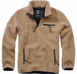 Brandit Strickpullover Troyer Teddyfleece Braun