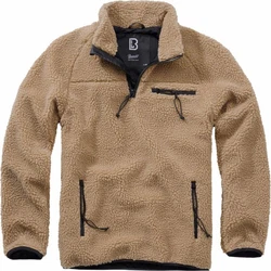 Brandit Strickpullover Troyer Teddyfleece Braun