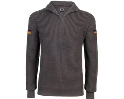 BWuM Strickpullover Troyer Hellgrau/Dunkelgrau/Grau