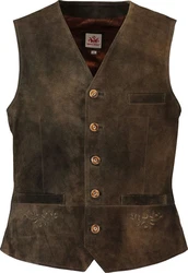 Spieth & Wensky Lederweste Plain Braun/Dunkelbraun/Dunkelgrün/Beige/Grau
