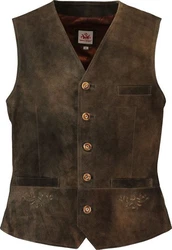 Spieth & Wensky Lederweste Plain Braun/Dunkelbraun/Dunkelgrün/Beige/Grau