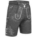 PAULGOS Trachtenhose Herren Jogginghose Design Lederhose Kurz Sweathose Bermuda Shorts (JOK5) JOK5
