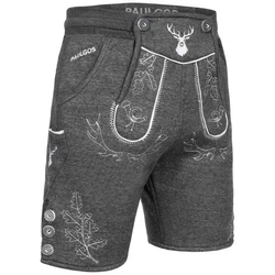 PAULGOS Trachtenhose Herren Jogginghose Design Lederhose Kurz Sweathose Bermuda Shorts (JOK5) JOK5
