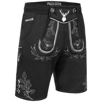 PAULGOS Trachtenhose Herren Jogginghose Design Lederhose Kurz Sweathose Bermuda Shorts (JOK5)
