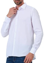 JEEL Langarmhemd Herren Hemd Slim Fit Weiß/Creme/Lila/Rot