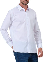 JEEL Langarmhemd Herren Hemd Slim Fit Weiß/Creme/Lila/Rot