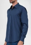 JEEL Langarmhemd Herren Hemd Slim Fit Blau/Dunkelblau/Hellblau