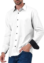 JEEL Langarmhemd Herren Hemd Slim Fit Weiß/Creme