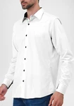 JEEL Langarmhemd Herren Hemd Slim Fit Weiß/Creme