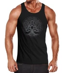 Neverless Tanktop Yggdrasil Weltenbaum nordische Mythologie Asgard Schwarz