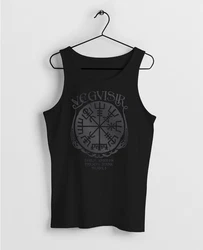 Neverless Tanktop Herren Vegvisir Runenkompass Mythologie Schwarz/Rot/Dunkelblau