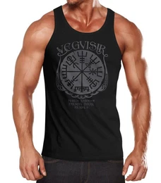 Tanktop Herren Tank-Top Vegvisir Runenkompass nordischer Kompass Wikinger Nordmnner Mythologie Muscle Shirt mit Print